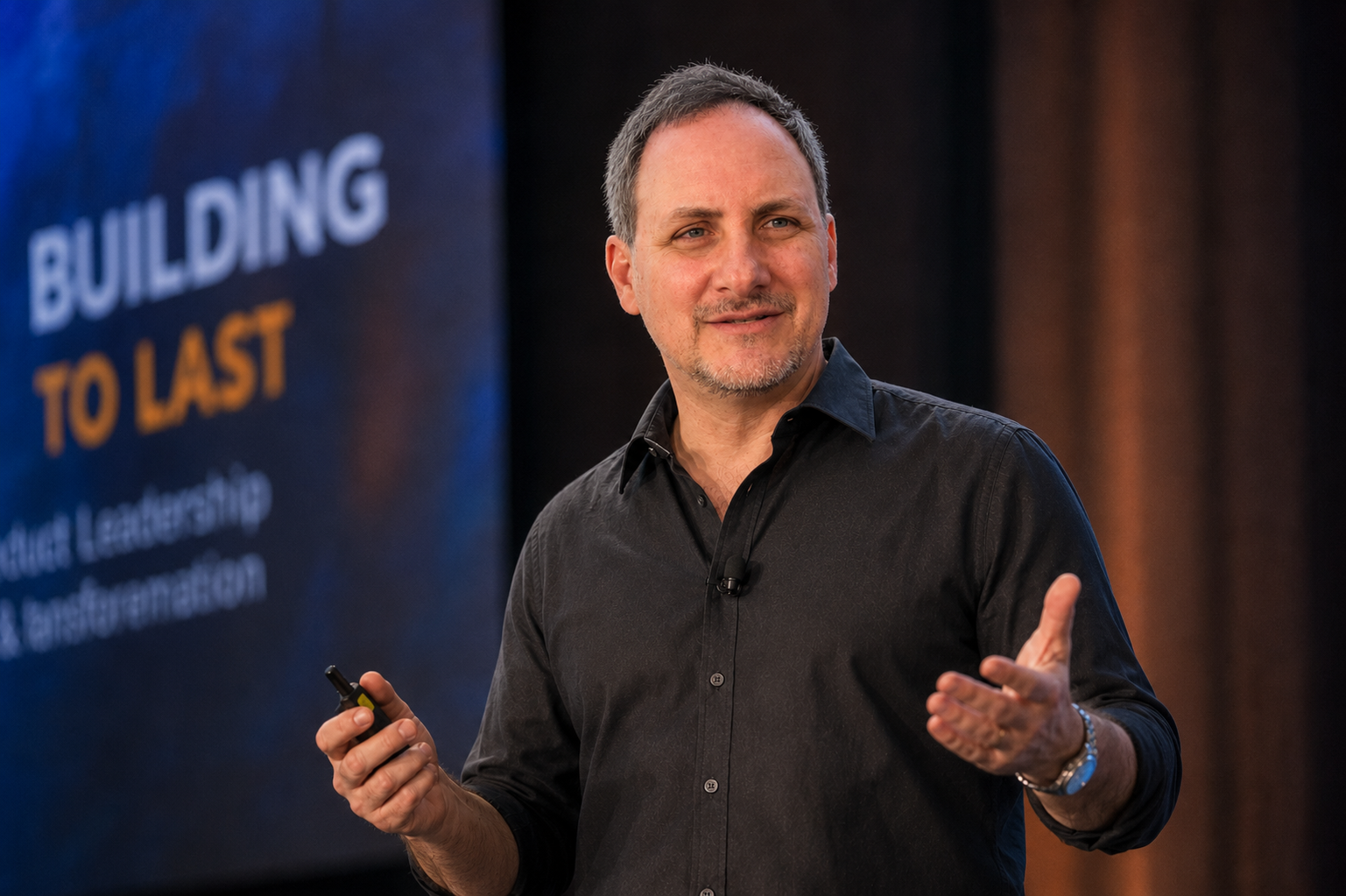 Brian Selzer speaking on stage