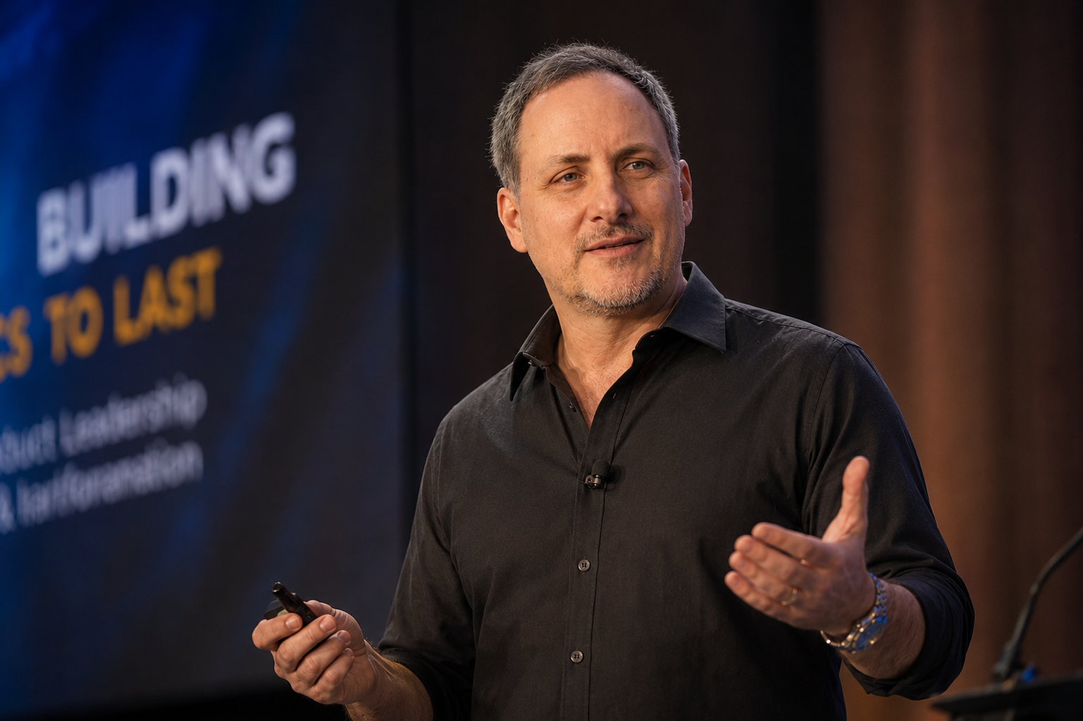 Brian Selzer speaking on stage